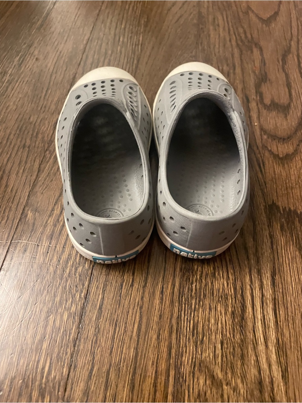 Native Kids Slip-On Water Shoes in Light Gray and White - Picture 2 of 3